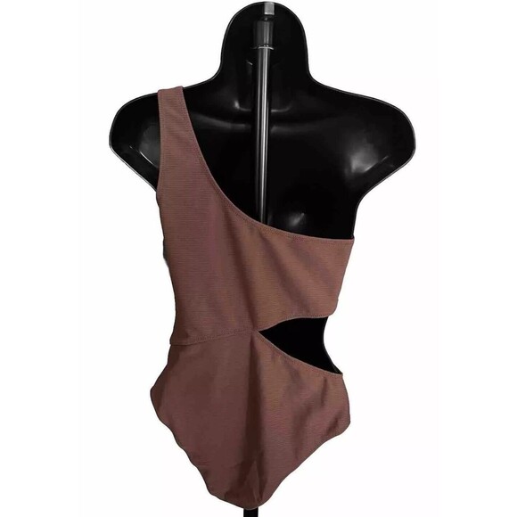 Cupshe One Piece Swimsuit‎ Womens  Sz S Open Side One Shoulder Strap Mauve Pink - Picture 3 of 14